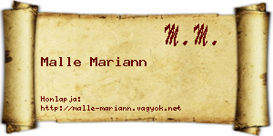 Malle Mariann névjegykártya