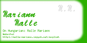 mariann malle business card